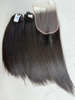 Anbi Raw Vietnamese Bundle Pack · 2 Bundles + HD 5x5 Closure · 12" · Bone Straight - Image 2