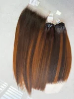 Anbi Raw Vietnamese Bundle Pack · 2 Bundles + HD 5x5 Closure · 12" · Bone Straight - Image 3