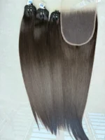 Anbi Raw Vietnamese Bundle Pack · 3 Bundles + HD 5x5 Closure · 22" · Bone Straight - Image 2