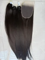 Anbi Raw Vietnamese Bundle Pack · 3 Bundles + HD 5x5 Closure · 26" · Bone Straight - Image 2